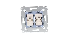 Simon 54 Łącznik krzyżowy podwójny mechanizm 10AX 250V, szybkozłącza, SW7/2XM