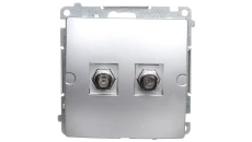 Simon Basic Gniazdo antenowe typu F podwójne srebrny mat BMAF2.01/43