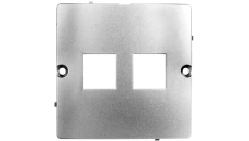 Simon Basic Pokrywa gniazd teleinformatycznych na Keystone płaska podwójna srebrny mat BMGK1P/43