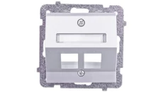 SONATA Obudowa gniazda komputerowego podwójnego srebro mat bez gniazd GPK-2RS/p/38