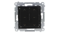 Simon 54 Łącznik roletowy podwójny (moduł) 10A 250V szybkozłącza. W komplecie z pierścieniem dekoracyjnym czarny mat DZW2.01/49