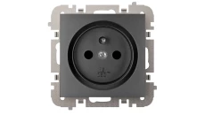 Vestra Gniazdo 2P+Z bez ramki podtynkowe IP20 czarny 3833-19