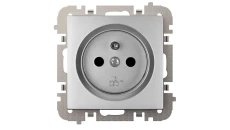 Vestra Gniazdo 2P+Z bez ramki podtynkowe IP20 srebrny 3833-16