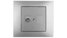 Vestra Gniazdo antenowe TV pojedyncze typ ff bez ramki podtynkowe IP20 srebrny 3886-16