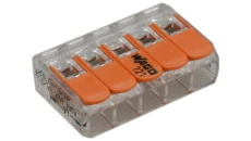 Szybkozłączka 5x0,2-4mm2 transparentna / pomarańczowa 221-415 /25szt./