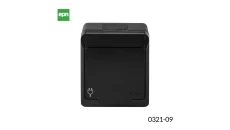 HERMES IP44 gniazdo natynkowe pojedyncze z uziemieniem 2P+Z czarne 0321-09