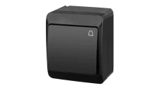 HERMES łącznik natynkowy zwierny dzwonek czarny IP44 0337-09