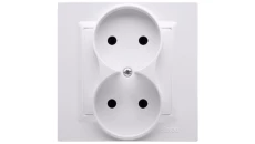 Simon 10 Gniazdo podwójne b/u MONOBLOCK 16A, 250V białe CG2/11