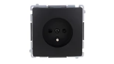 Simon Basic Gniazdo wtyczkowe z uziemieniem (moduł), z przesł. torów prądowych, 16A, 250V, zaciski śrubowe czarny BMGZ1Z.01/49
