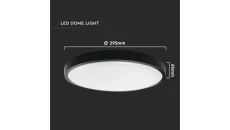 Plafoniera LED 24W 2400lm 4000K IP44 Okrągła fi295 Mleczny Czarna Ramka z mikrofalowym czujnikiem ruchu 7670