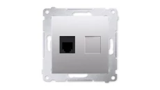 Simon 54 Gniazdo telefoniczne pojedyncze RJ12 srebrny mat DT1.01/43