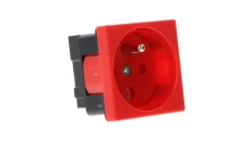 Gniazdo elektryczne 45x45 z kluczem, czerwone - 2P+Z PZ01
