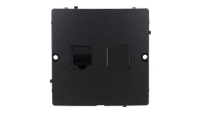 Simon Basic Gniazdo komputerowe RJ45 pojedyncze, kategoria 5e (moduł). Montaż gniazda na wkręty do puszki czarny BMF51.02/49