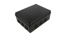 Skrzynka hermetyczna IP65 Puszka instalacyjna 240x190x90mm bezhalogenowa czarna z dławikami PG29 S-BOX 506c
