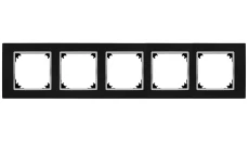 VESTRA ramka pięciokrotna IP20 czarny/chrom 3875-46
