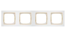 SANTRA ramka czterokrotna IP20 biały/złoty 4174-27