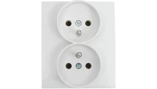 LINNERA S Gniazdo podwójne z/u do ramki biały 91440071