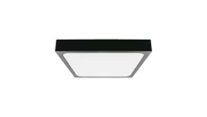 Plafoniera LED 18W 1800lm 4000K IP44 Kwadrat Mleczny Czarna Ramka z mikrofalowym czujnikiem ruchu 7672
