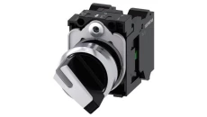 Przełącznik krótkie pióro 2-poz bistabilny czarny/biały styk 1Z+1R przył sprężynowe 22mm metal SIRIUS ACT 3SU1150-2BF60-3MA0