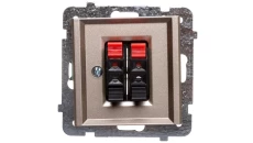 SONATA Gniazdo głośnikowe podwójne szampański złoty GG-2R/m/39