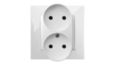 CARLA Gniazdo podwójne b/u 2x2P mod bez ramki białe 1744-10