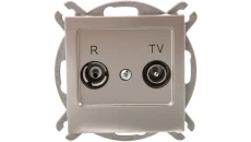 AS Gniazdo antenowe RTV końcowe 2,5-3dB satyna light GPA-GK/m/45