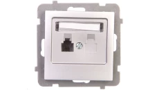 AS Gniazdo telefoniczne pojedyncze RJ11 srebro GPT-1G/m/18