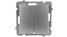 AS Przycisk podwójny zwierny srebro ŁP-17G/m/18