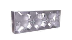 AS Puszka natynkowa potrójna srebro PNP-3G/18