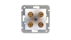 CARLA Gniazdo głośnikowe podwójne srebrne 1758-16