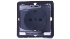 IMPRESJA Gniazdo bryzgoszczelne z/u Schuko IP44 z przesłonami klapka przezroczysta białe GPH-1YSP/m/00/d