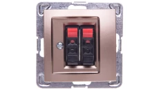 IMPRESJA Gniazdo głośnikowe podwójne złoty metalik GG-2Y/m/28