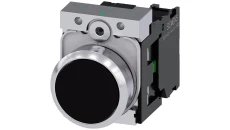 Przycisk metalowy 22mm błyszczący czarny 1Z z samopowrotem IP69k Sirius ACT 3SU1150-0AB10-1BA0