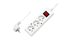 Przedłużacz z wyłącznikiem 3-gniazda z/u 10A 3m /OMY 3x1/ biały PS-370WS