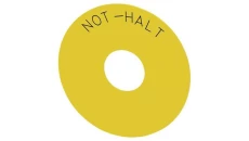 Etykieta żółta samoprzylepna 75mm do otworów 22mm inskrypcja /NOT-HALT/ SIRIUS ACT 3SU1900-0BC31-0AT0