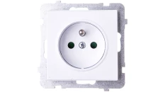 SONATA Gniazdo pojedyncze z uziemieniem z przesłonami torów prądowych biały mat GP-1RZP/m/75