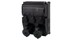 Rozdzielnica budowlana czarna (sceniczna) CAJA 12M SCENIC - gniazda proste 2x16A 3p, 3x230V /12 modułów/ F3.2901