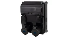 Rozdzielnica czarna CAJA 12M SCENIC - gniazda proste 16A 3p, 32A 3p, 2x230V /12 modułów/