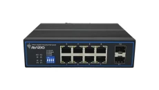 Niezarządzalny przełącznik przemysłowy (switch) 10xRJ45 - 8 portów RJ45 PoE+ 1Gb/s + 2 porty SFP Uplink 1Gb/s AVIZIO