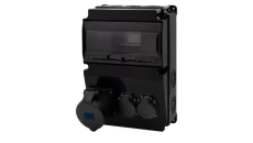 Rozdzielnica czarna LAGO 10M SCENIC - gniazda proste 16A 3p, 2x230V /10 modułów/