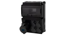 Rozdzielnica czarna LAGO 10M SCENIC - gniazda proste 32A 3p, 4x230V /10 modułów/
