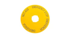 Tabliczka opisowa żółta okrągła EMERGENCY STOP (4 języki) M22-XAK2 216466