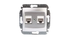 CARLA Gniazdo komputerowe podwójne 2xRJ45 cat 5e srebrne 1749-16