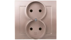 KIER Gniazdo podwójne b/u satyna light GP-2W/45