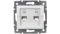 LOGI Gniazdo komputerowe podwójne niezależne (2x RJ45Cat 5e Jack) Biały 021410002 25110