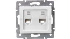 LOGI Gniazdo komputerowe podwójne niezależne (2x RJ45Cat 6 Jack) Biały 021420002 25111