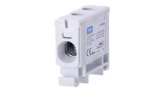 Blok rozdzielczy ‑ odgałęźny 1 ‑ polowy 2,5-35mm2 szary montaż płaski FJ-E35 85816