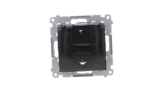 Simon 54 Gniazdo Schuko do wersji IP44 z przesłonami z uszczelką klapka transparentna antracyt DGSZ1BZ.01/48A