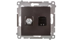 Simon 54 Gniazdo antenowe i komputerowe typu F i RJ45 kat.6 antracyt DASFRJ45.01/48