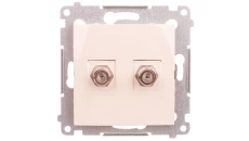 Simon 54 Gniazdo antenowe podwójne typu F kremowe DASF2.01/41